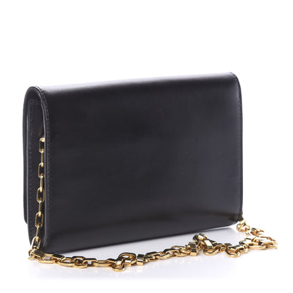 Louis Vuitton Calfskin Chain Louise MM Black 2 of 7