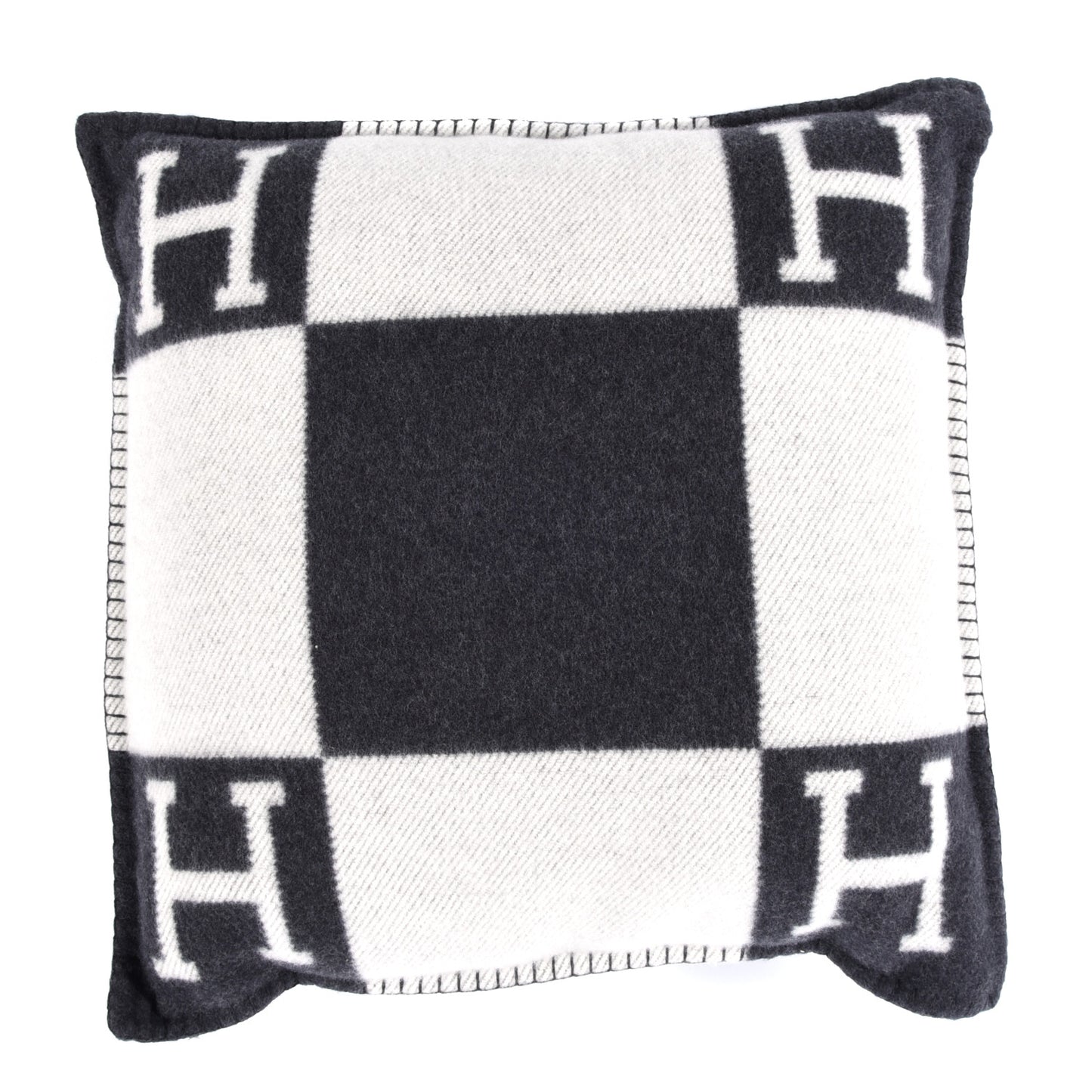 Wool Cashmere Avalon Pillow PM Ecru Gris Fonce