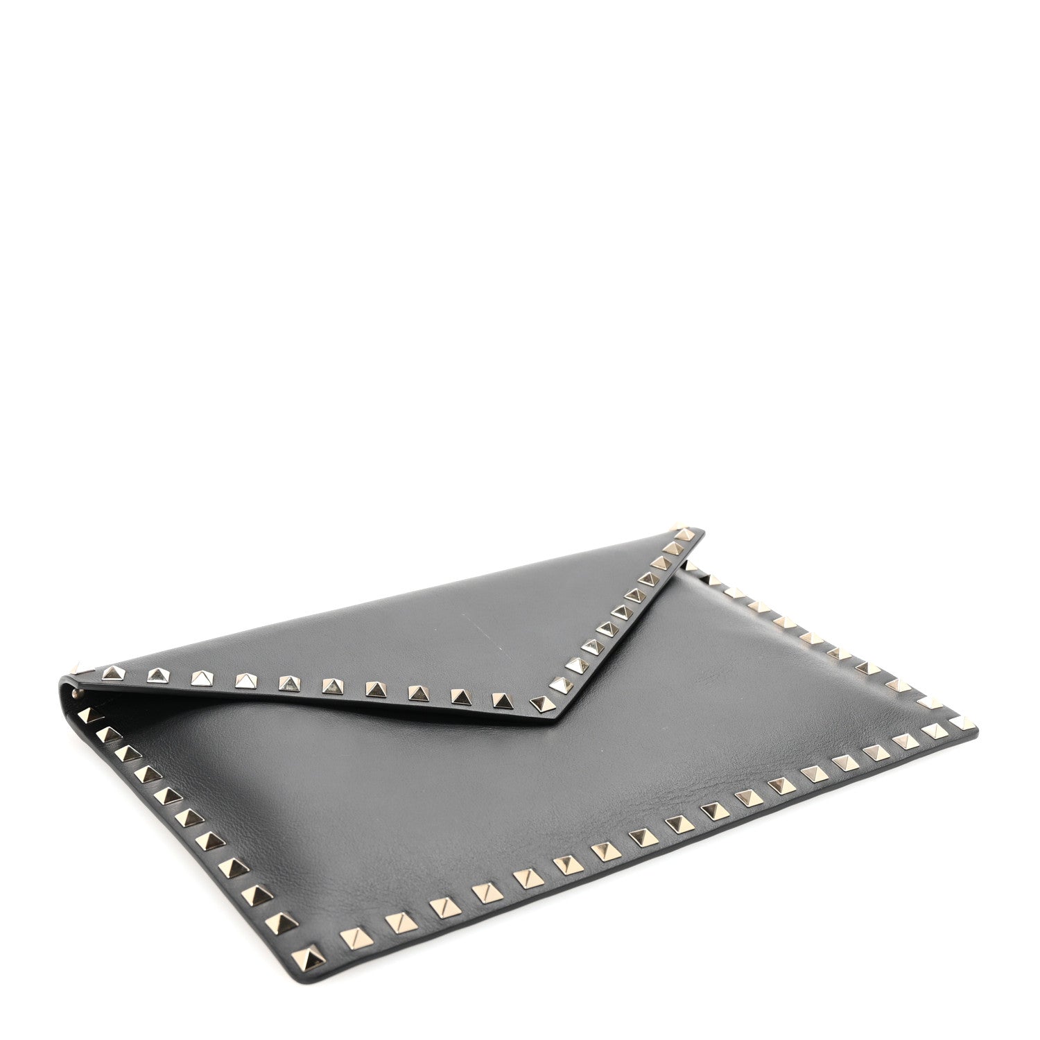 Valentino Garavani Vitello Large Rockstud Envelope Clutch Black 4 of 7