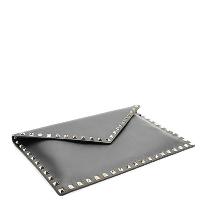 Valentino Garavani Vitello Large Rockstud Envelope Clutch Black 4 of 7