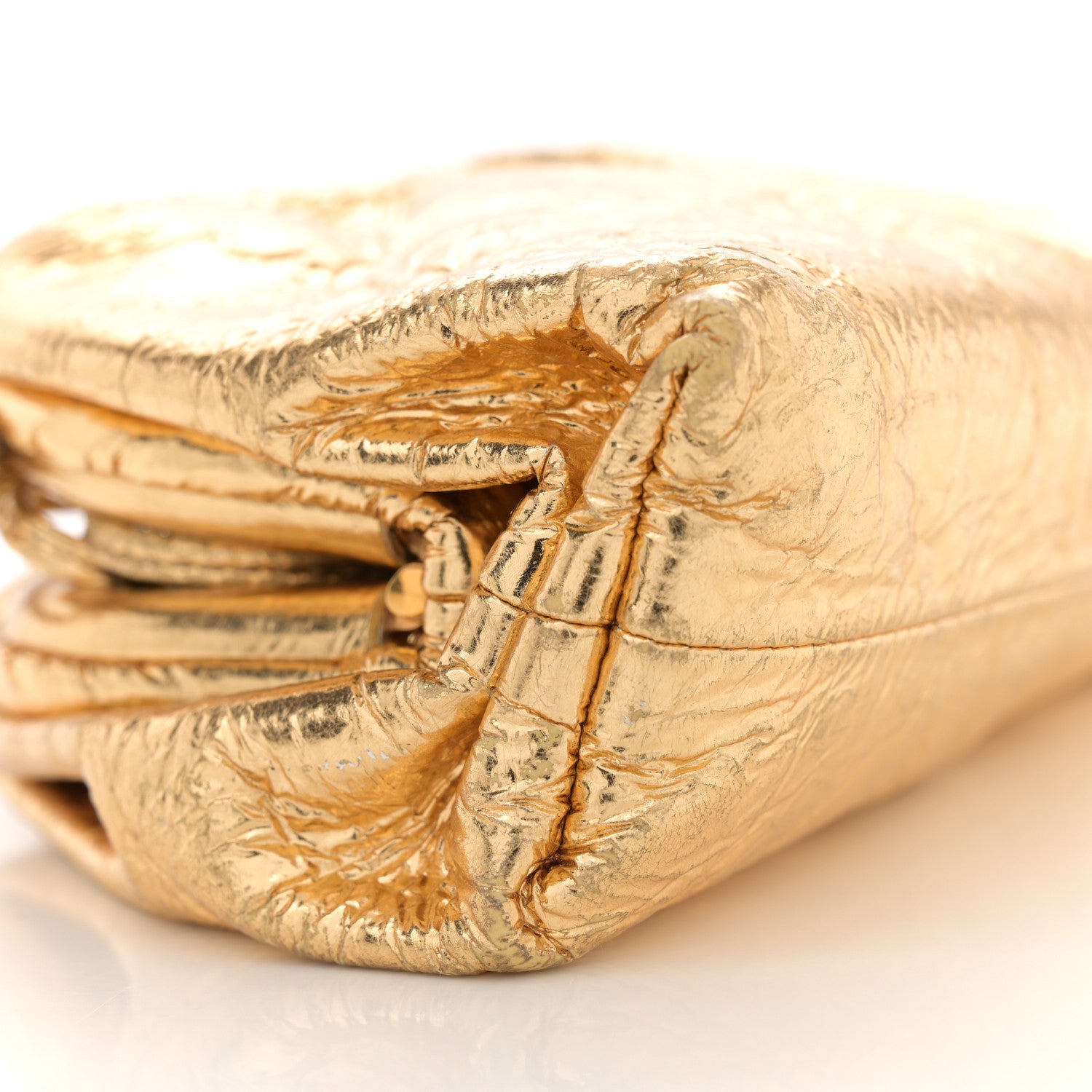 Bottega Veneta Metallic Crinkled Lambskin The Mini Pouch Oro 9 of 10