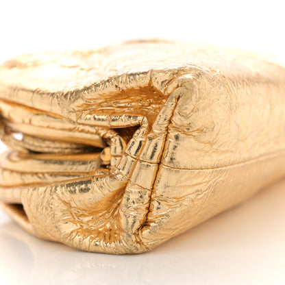 Bottega Veneta Metallic Crinkled Lambskin The Mini Pouch Oro 9 of 10