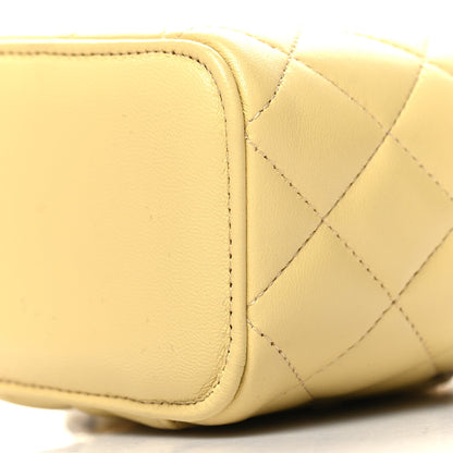 Chanel Lambskin Quilted Top Handle Mini Vanity Case With Chain Yellow 11 of 12