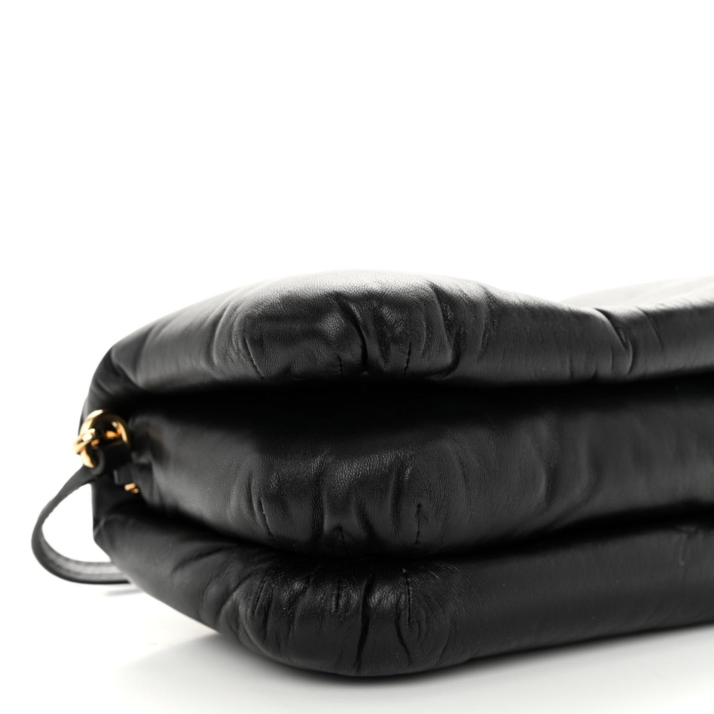 Shiny Nappa Lambskin Mini Goya Puffer Bag Black