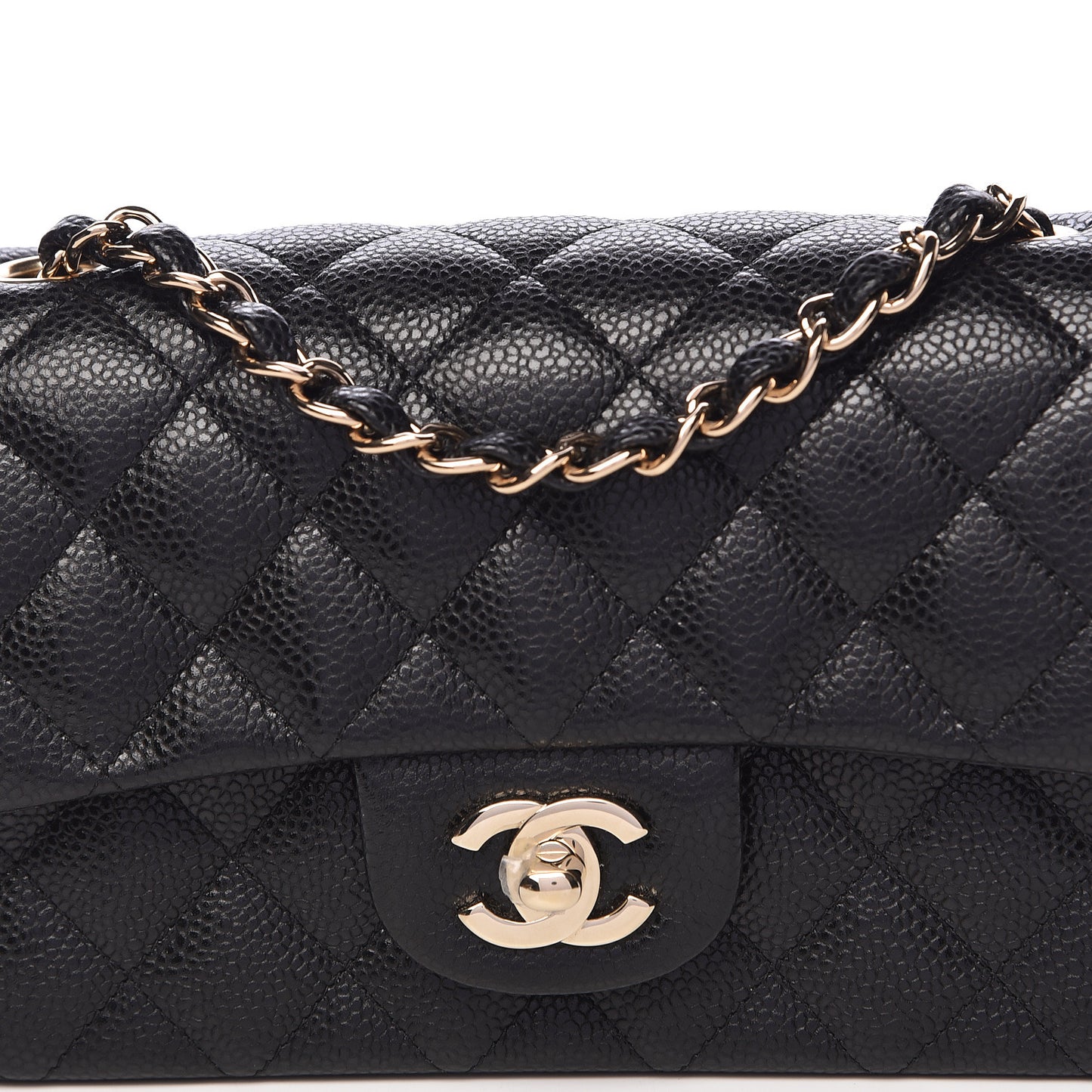 Caviar Quilted Mini Rectangular Flap Black