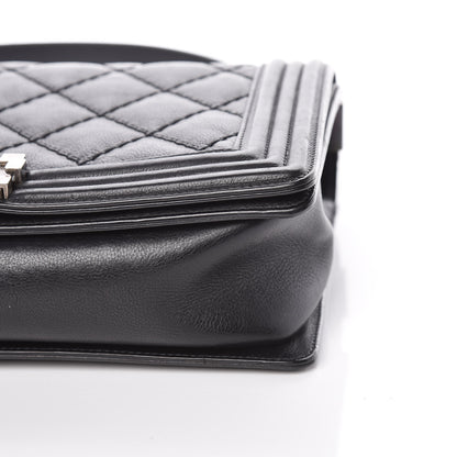 Chanel Calfskin Quilted Double Stitch New Medium Boy Flap Black 6 of 11