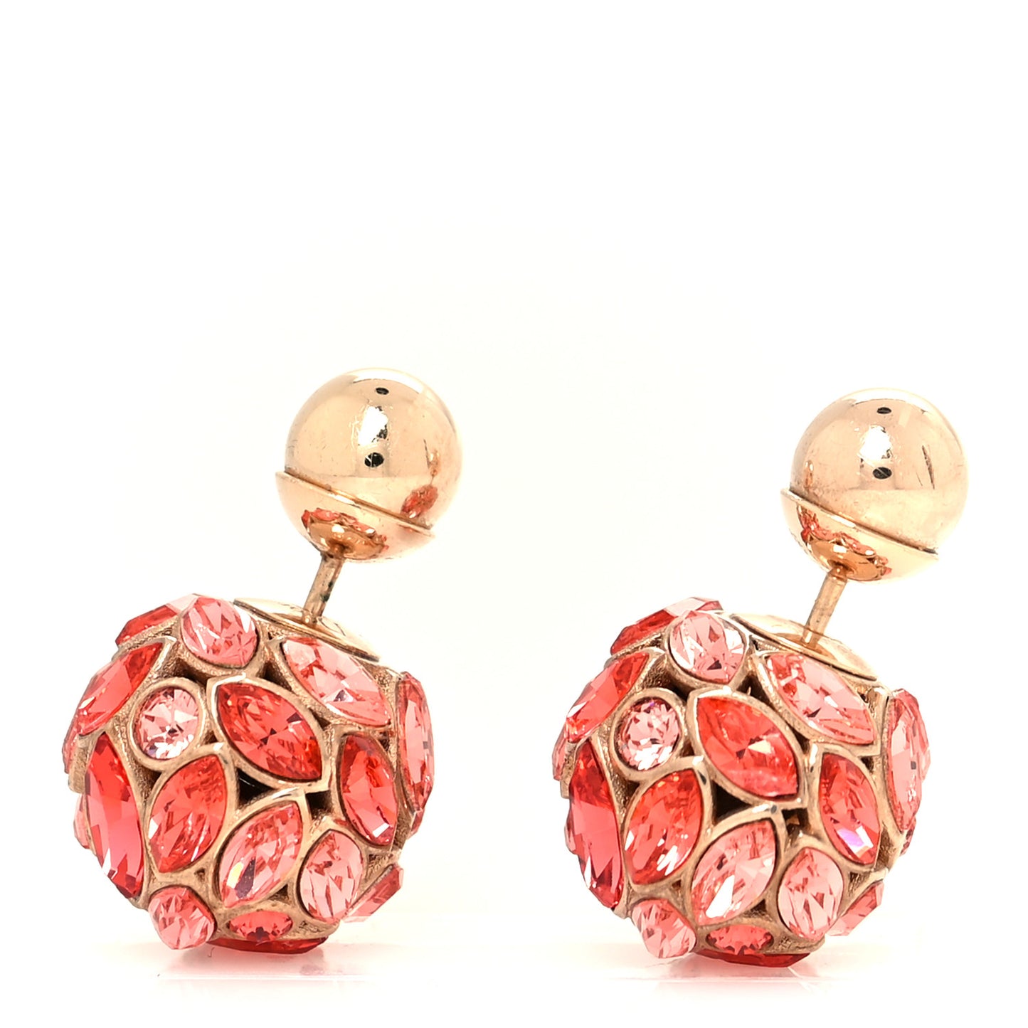 Metal Crystal Mise En Dior Tribal Earrings Pink
