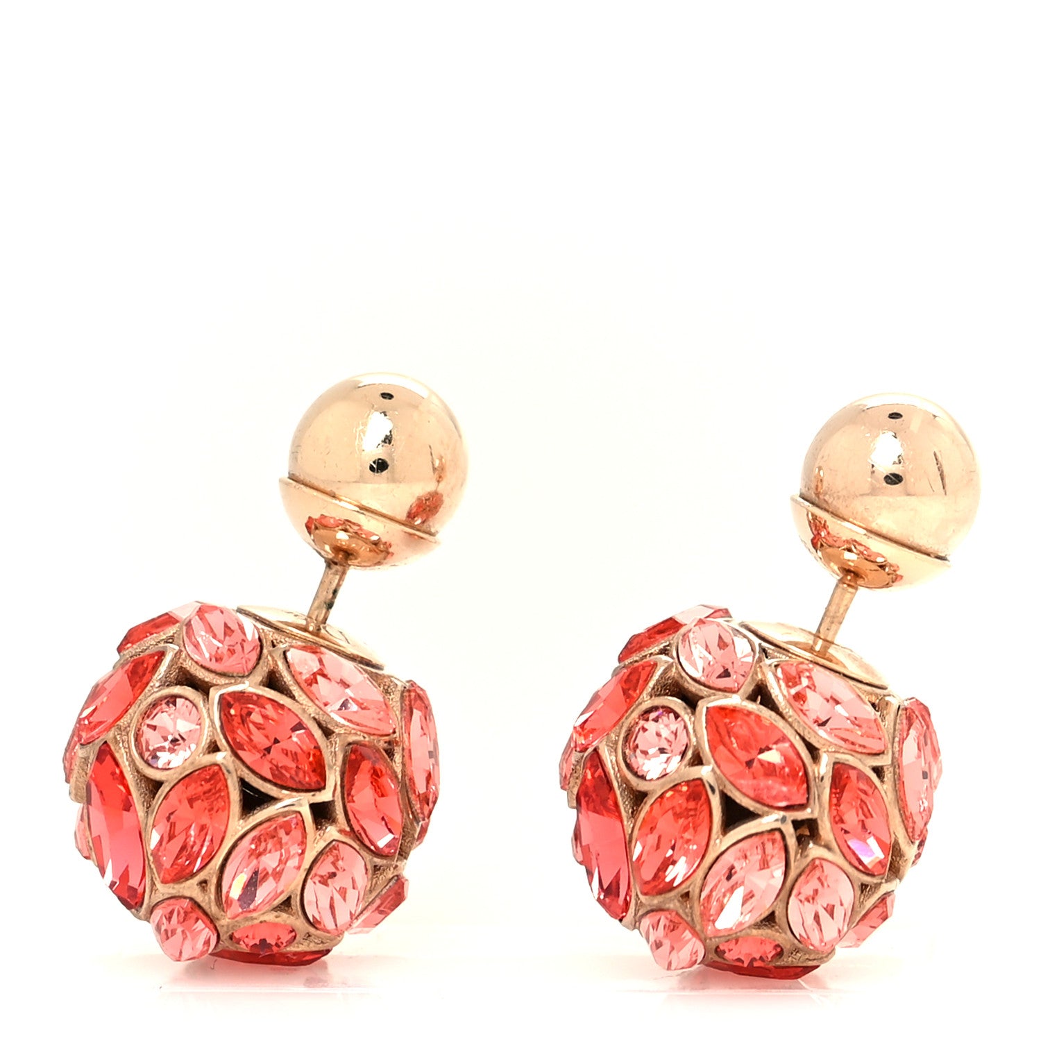 Christian Dior Metal Crystal Mise En Dior Tribal Earrings Pink 1 of 4