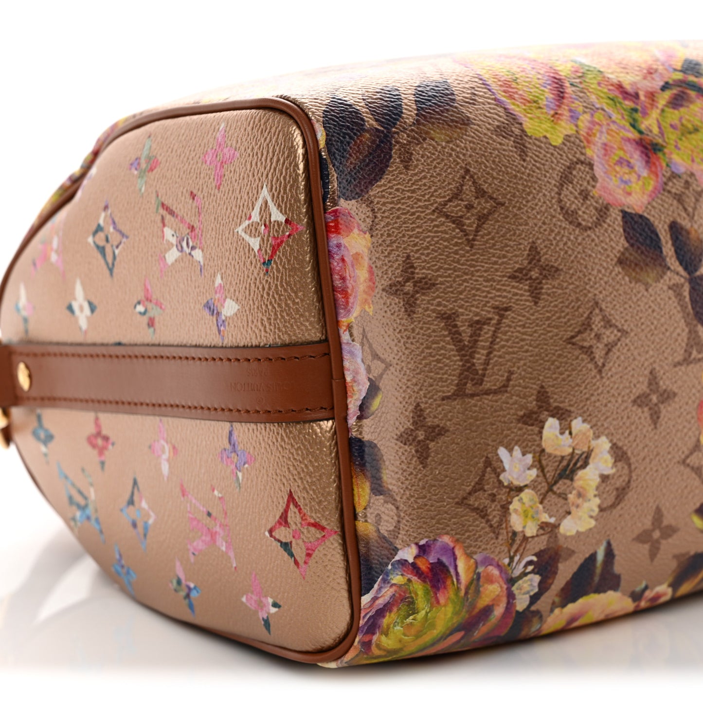 Metallic Monogram LV Garden Speedy Bandouliere 25 Gold