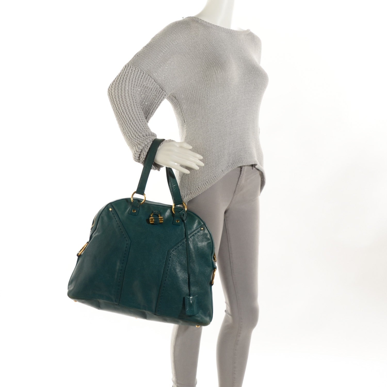 Saint Laurent Calfskin Oversized Muse Cerulean 3 of 10