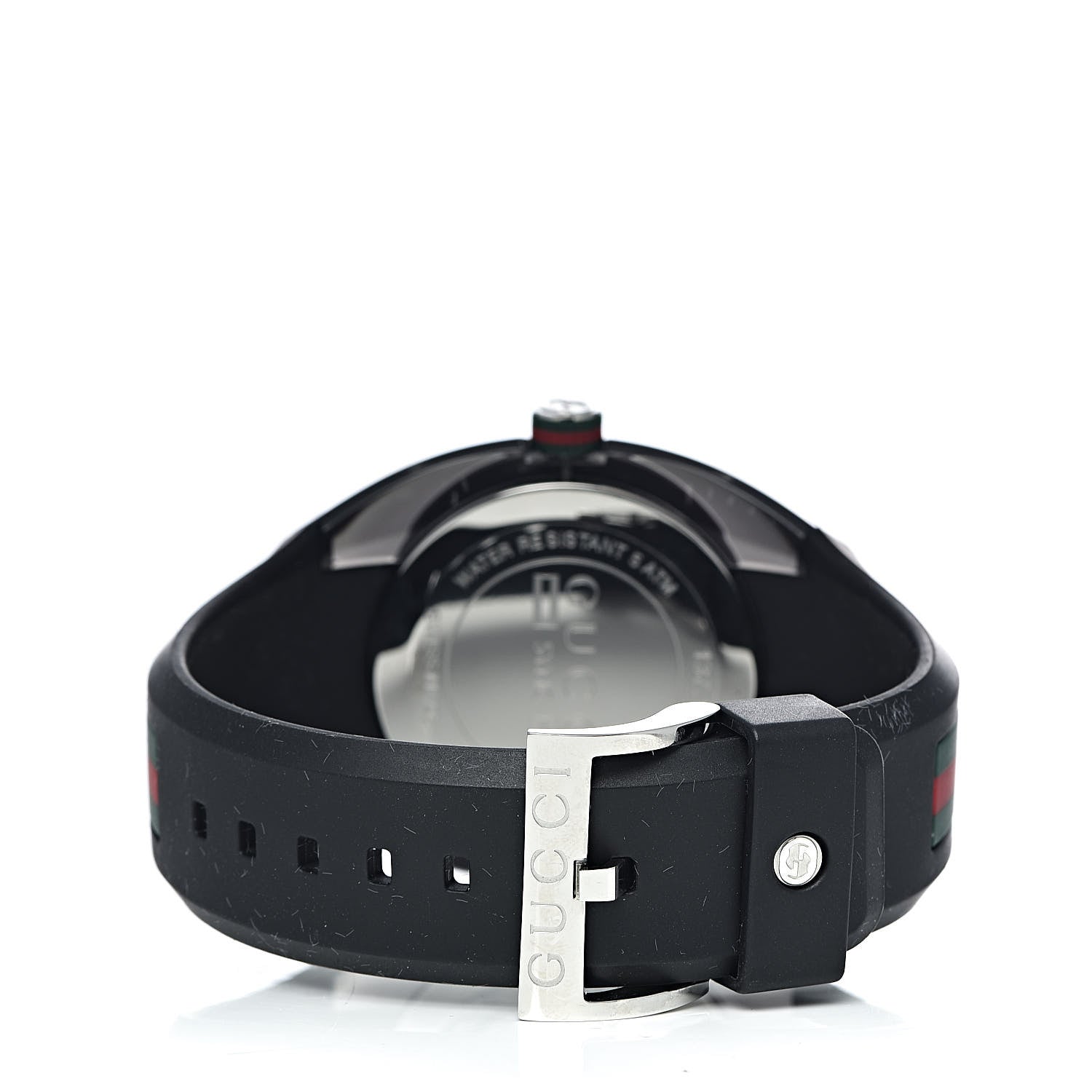 Gucci Stainless Steel Rubber 46mm Sync Web Quartz Watch Black 4 of 6