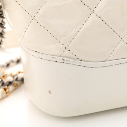 Chanel Aged Calfskin Quilted Small Gabrielle Hobo White 19 of 23
