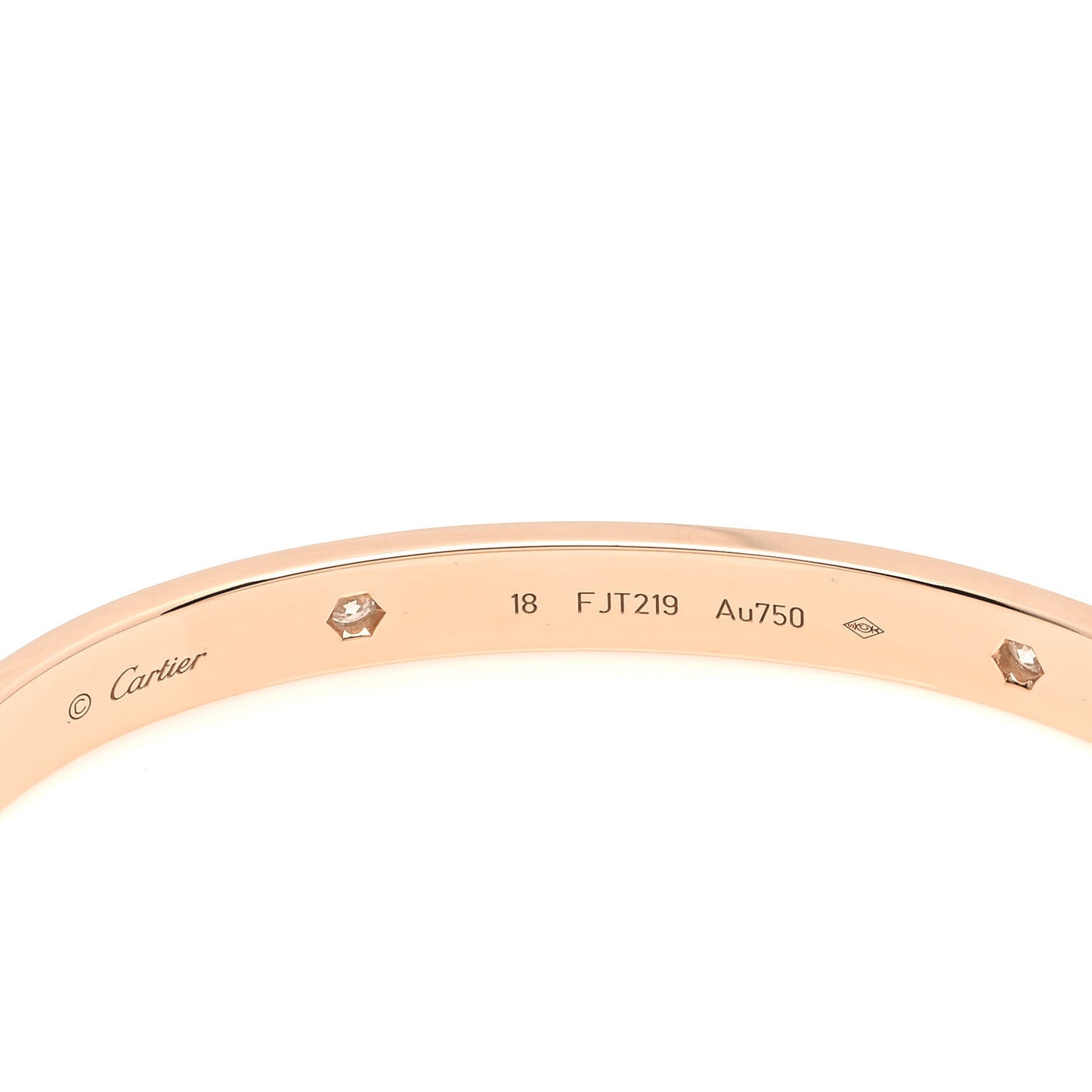 18K Pink Gold 4 Diamond LOVE Bracelet 18