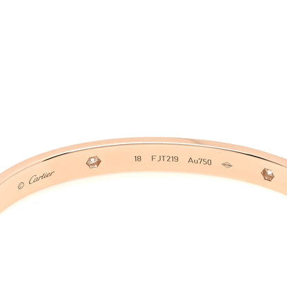 Cartier 18K Pink Gold 4 Diamond LOVE Bracelet 18 4 of 4