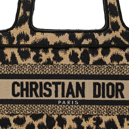 Christian Dior Canvas Mizza Embroidered Mini Leopard Book Tote Beige 8 of 12