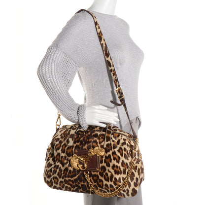 Prada Calf Hair Leopard Print Bauletto 2 of 10
