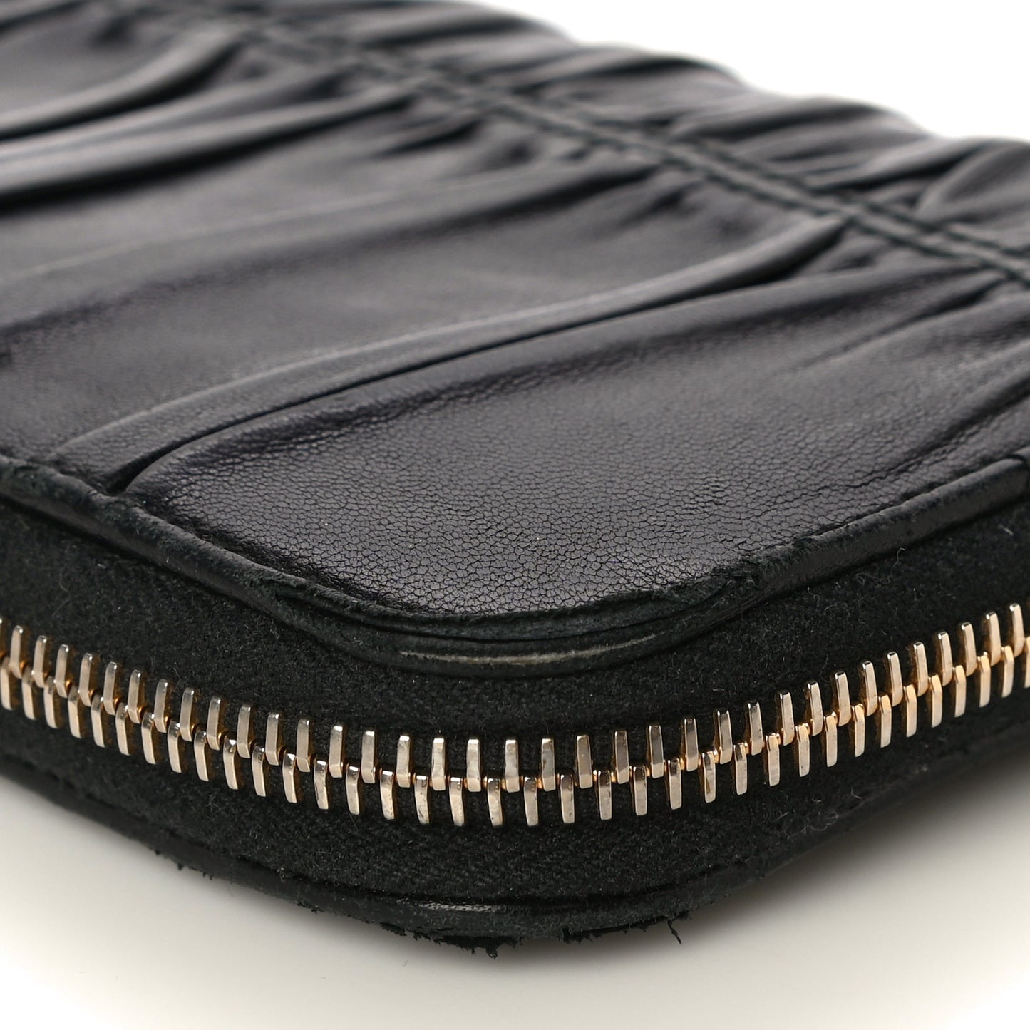 Nappa Gaufre Zip Around Wallet Black