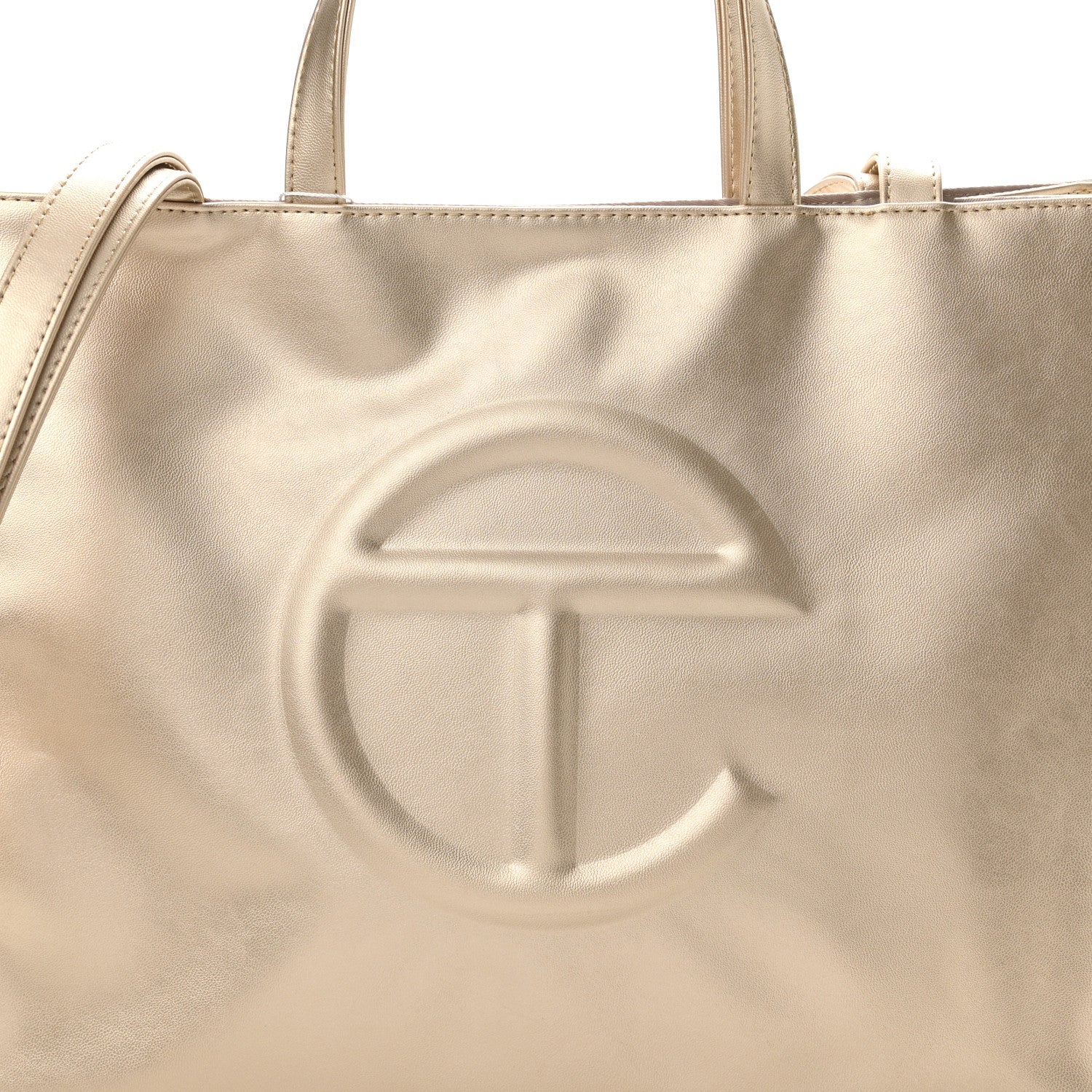 Telfar Metallic Vegan Leather Medium Shopping Bag Gold 8 of 12