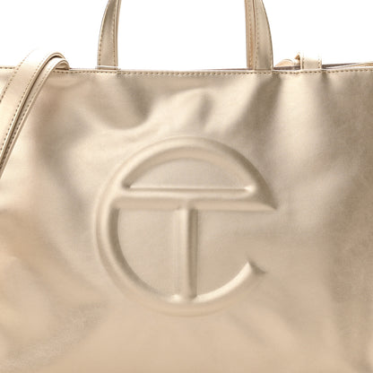 Telfar Metallic Vegan Leather Medium Shopping Bag Gold 8 of 12