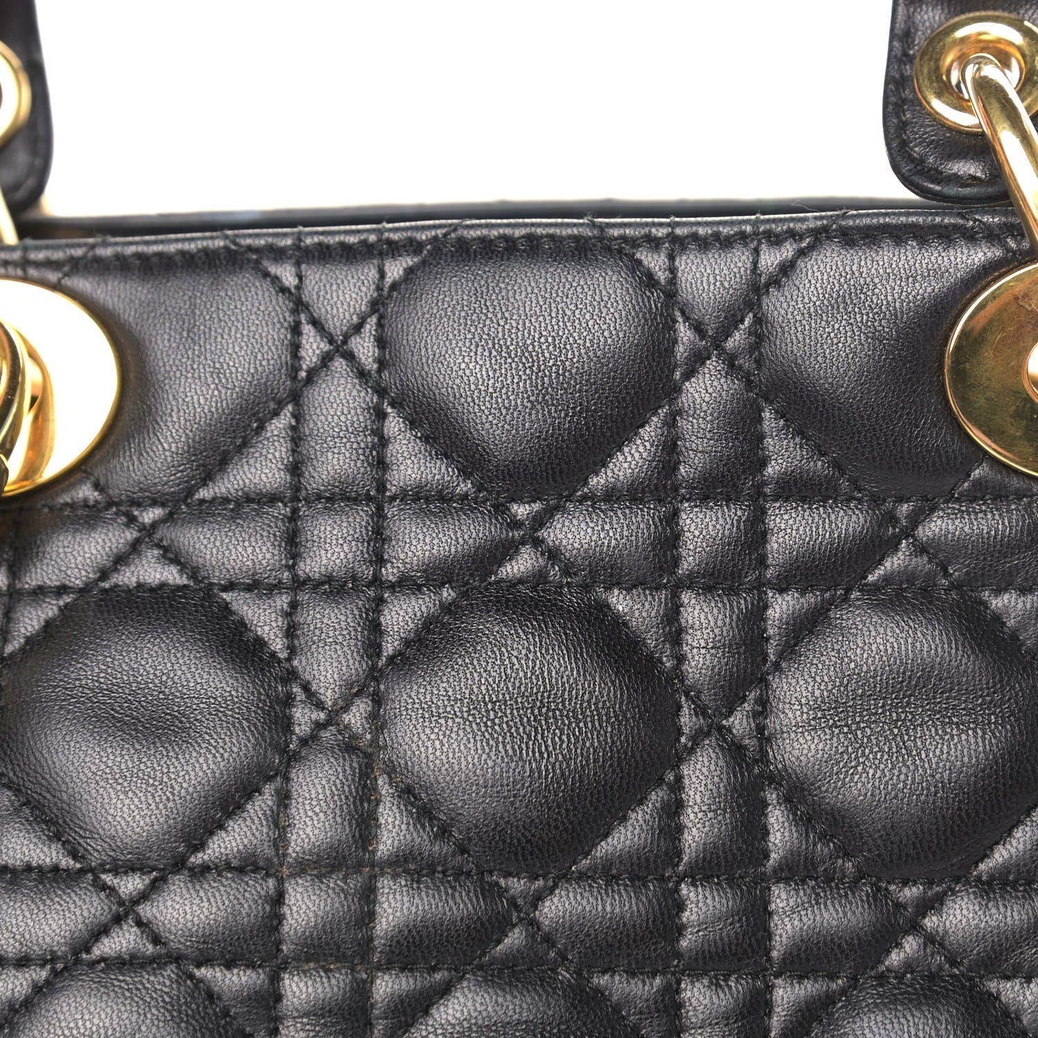 Christian Dior Lambskin Cannage Medium Lady Dior Black 15 of 19