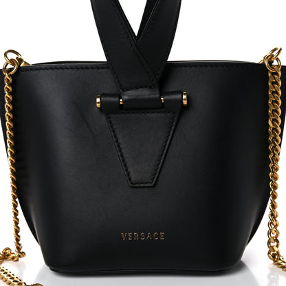 Versace Vitello Mini Virtus Bucket Bag Black 13 of 19
