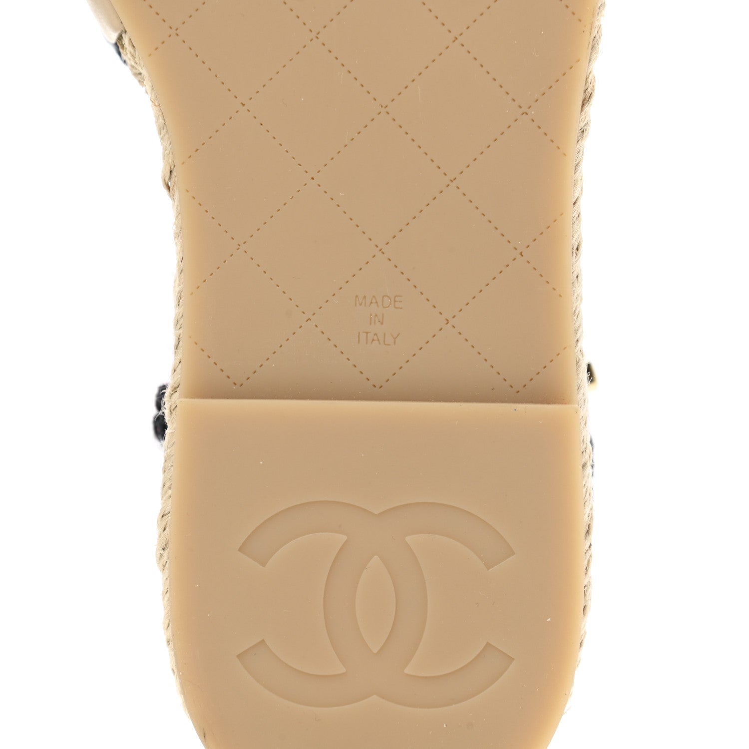 Chanel Braided Knit Cap Toe CC Ankle Strap Espadrilles 38 White Black 6 of 9