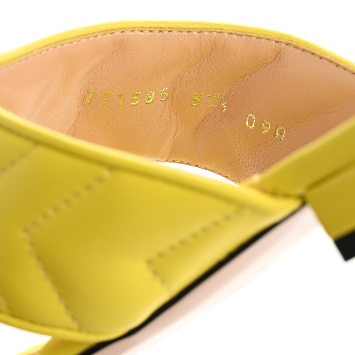 Nappa Charlotte Double G Marmont Thong Sandals 37.5 Acid Lime