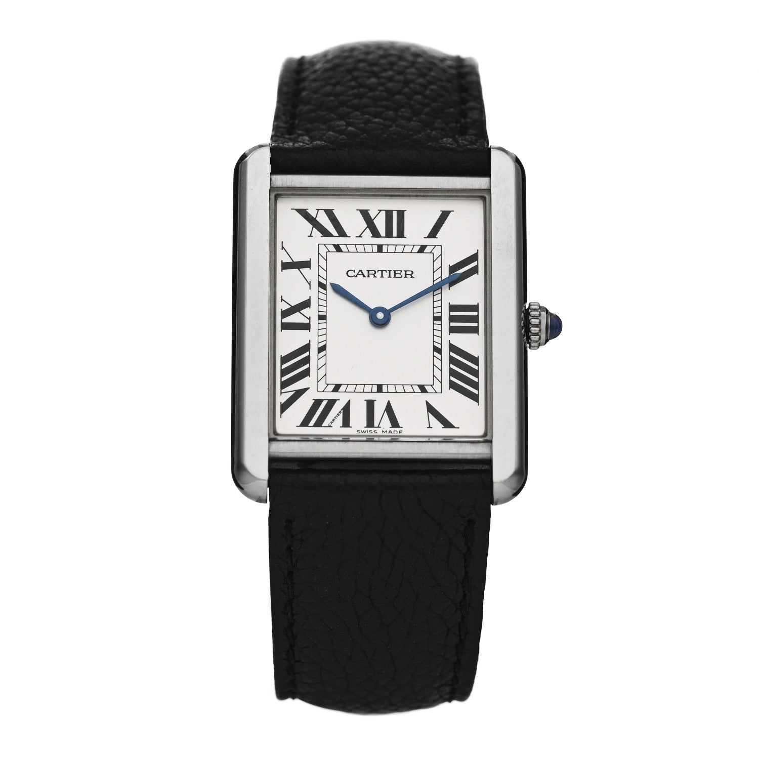 Cartier Stainless Steel Calfskin 27mm Tank Solo Quartz Watch 1 of 6