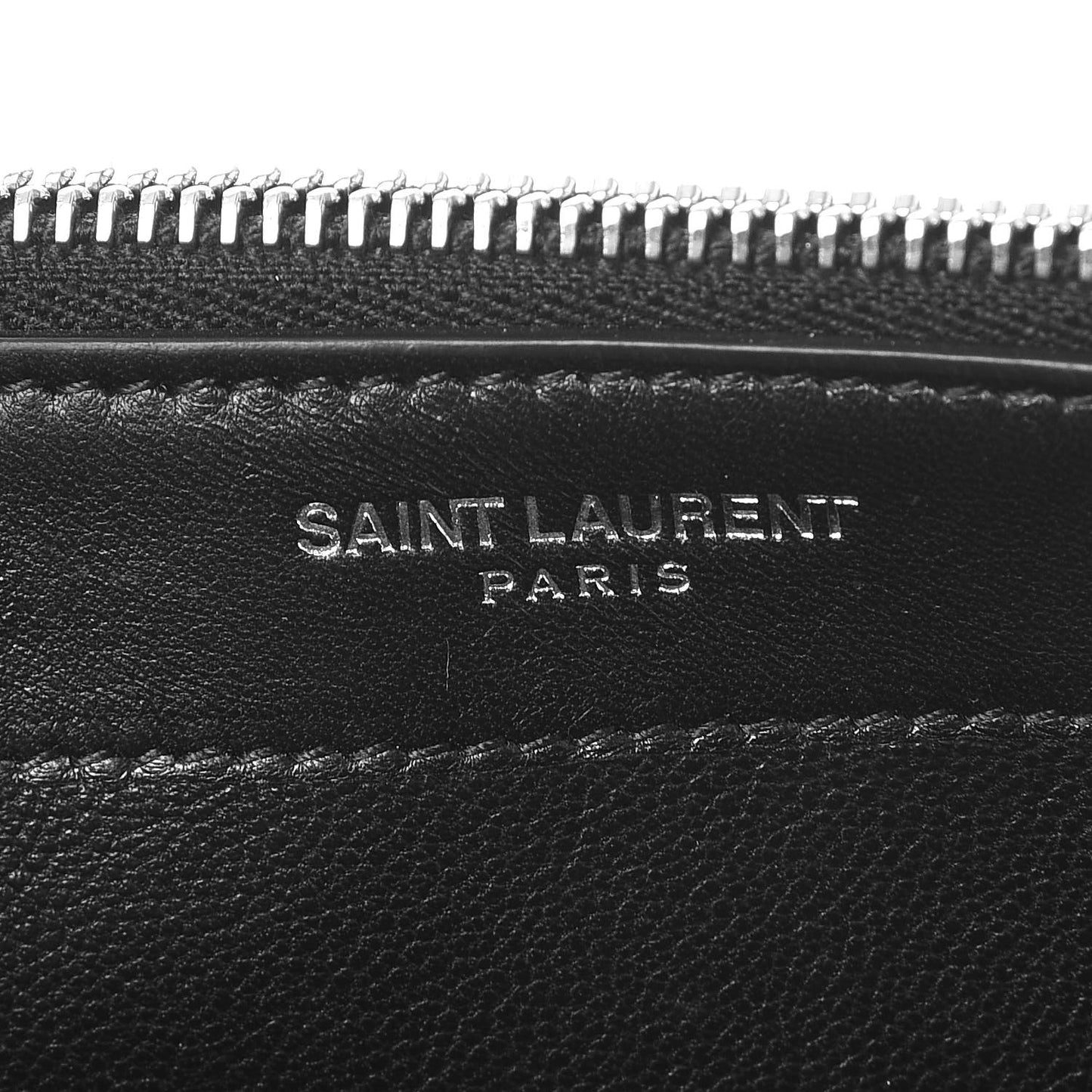 Suede Star Print Monogram Chain Wallet Black Silver