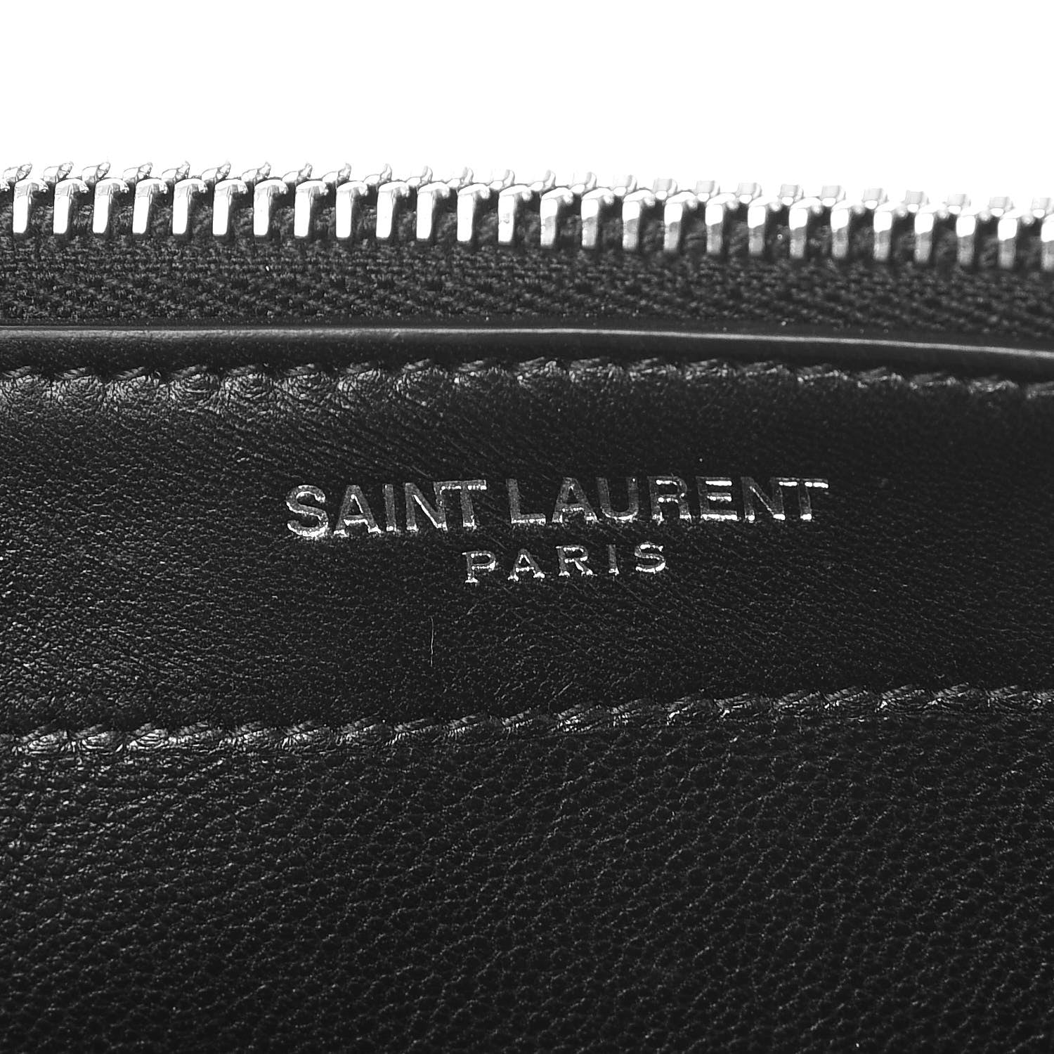 Saint Laurent Suede Star Print Monogram Chain Wallet Black Silver 8 of 8