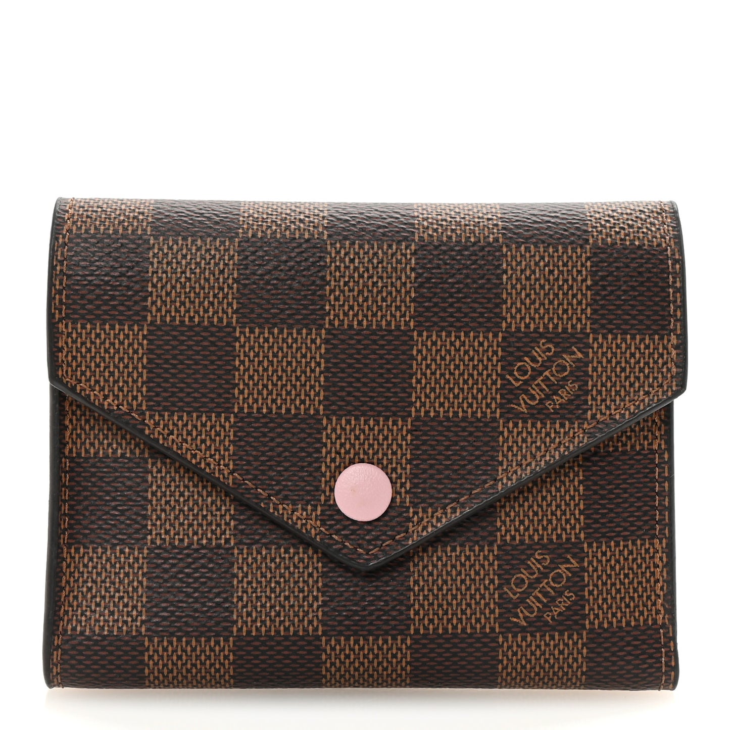 Damier Ebene Victorine Wallet Rose Ballerine