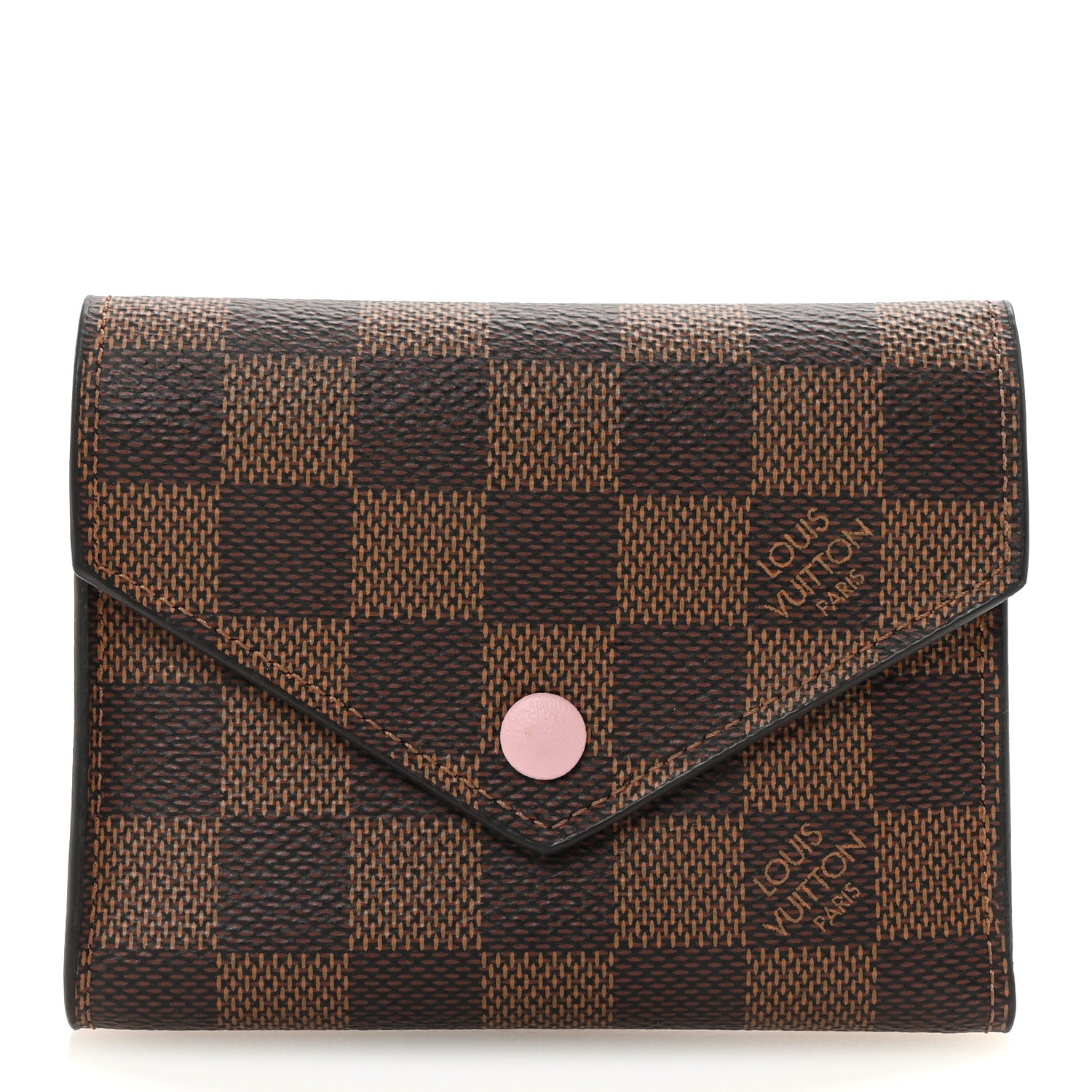 Louis Vuitton Damier Ebene Victorine Wallet Rose Ballerine 1 of 6