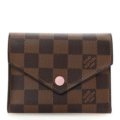 Louis Vuitton Damier Ebene Victorine Wallet Rose Ballerine 1 of 6