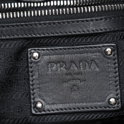 Prada Soft Calf Pleated Hobo Nero Black 9 of 13
