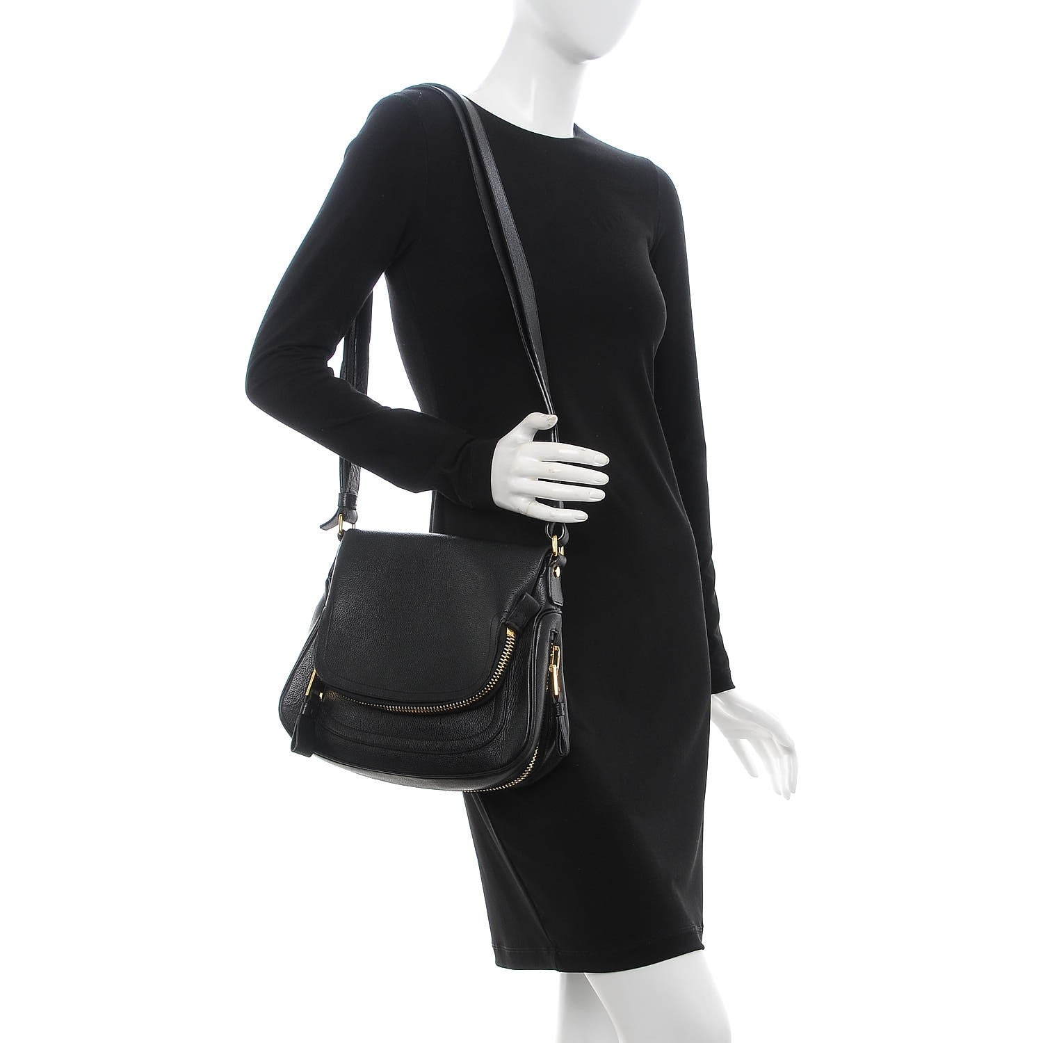 Tom Ford Pebbled Calfskin Medium Jennifer Black 2 of 7