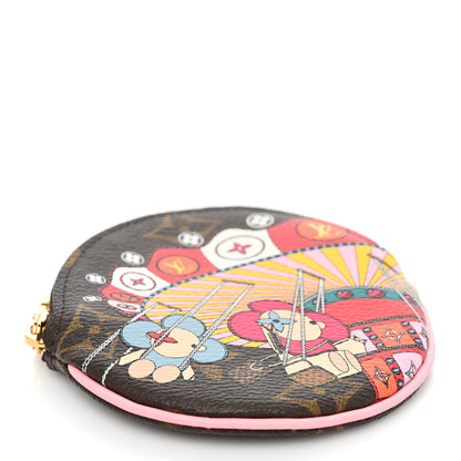 Louis Vuitton Monogram 2020 Christmas Animation Swing Ride Round Coin Purse Pink Poppy 4 of 9