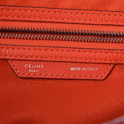 Celine Drummed Calfskin Mini Luggage Vermillion 6 of 16