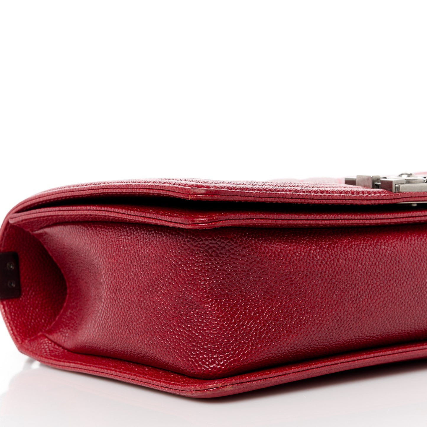 Caviar Quilted New Medium Boy Flap Dark Red