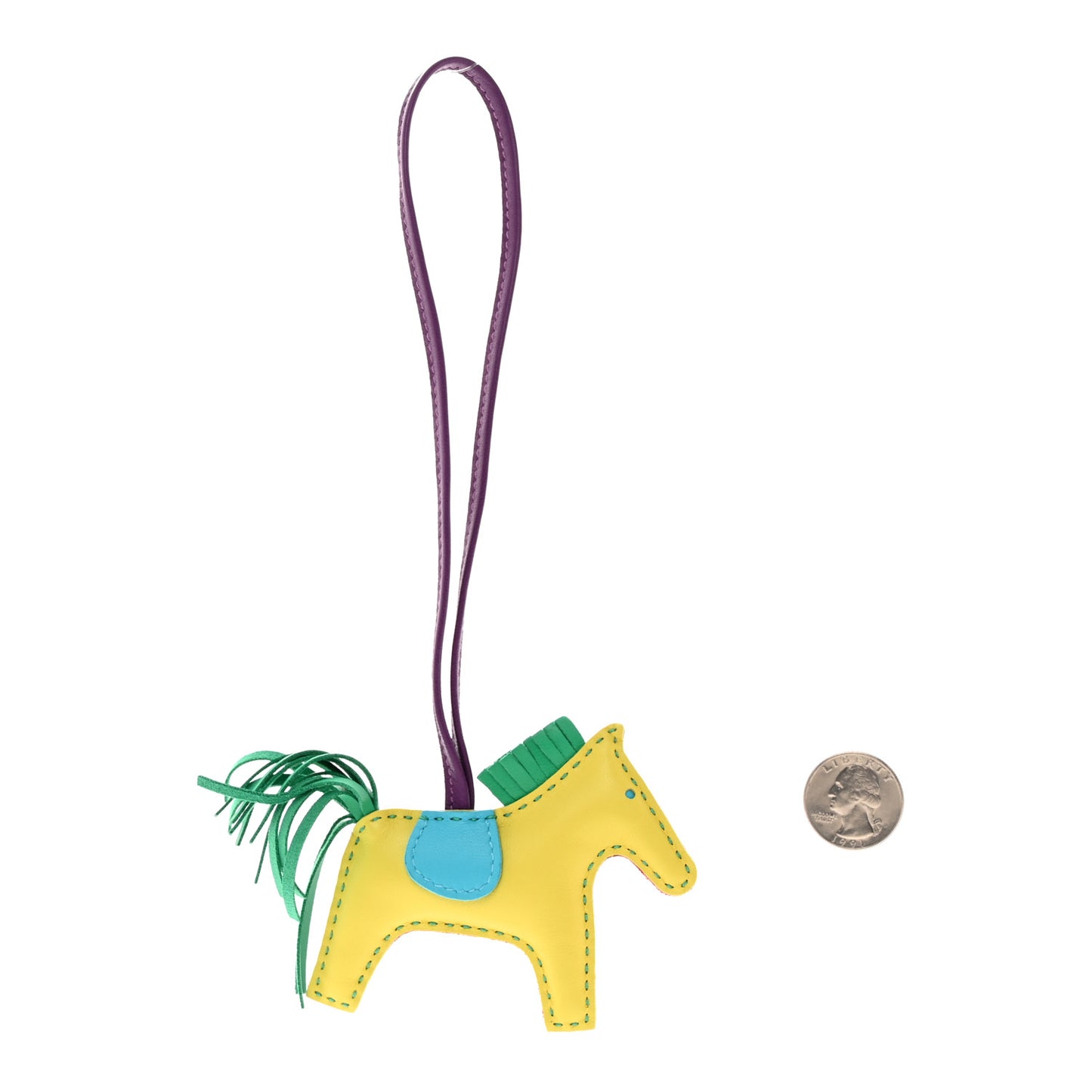 Milo Lambskin Grigri Rainbow Reversible Rodeo Bag Charm PM Bleu Electrique Rose Pourpre Lime Bleu Zanzibar