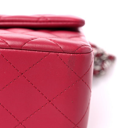 Chanel Lambskin Quilted Mini Rectangular Flap Dark Pink 12 of 14