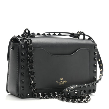 Valentino Garavani Vitello Monochrome Rockstud Flip Lock Bag Black 3 of 15