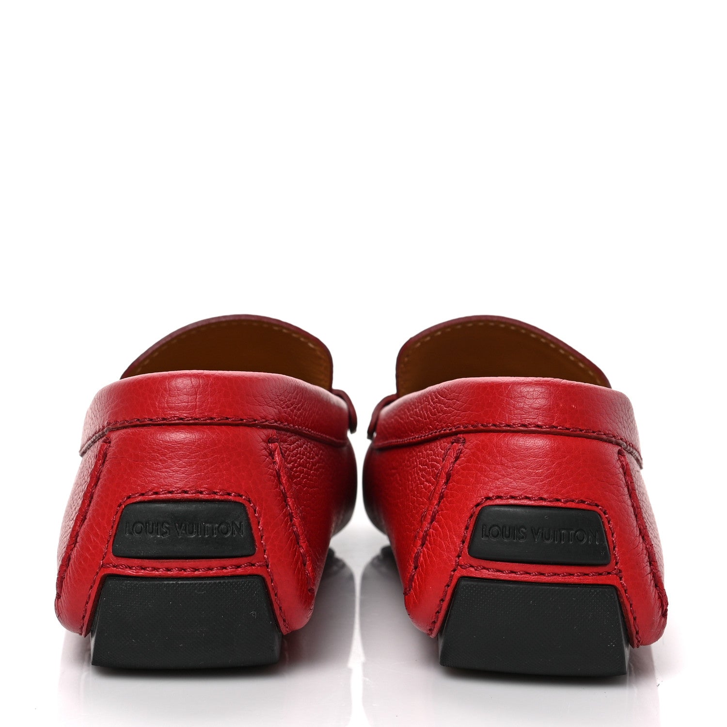Louis Vuitton Calfskin Mens Monte Carlo Car Shoe Moccasin Loafers 8.5 Red 5 of 8