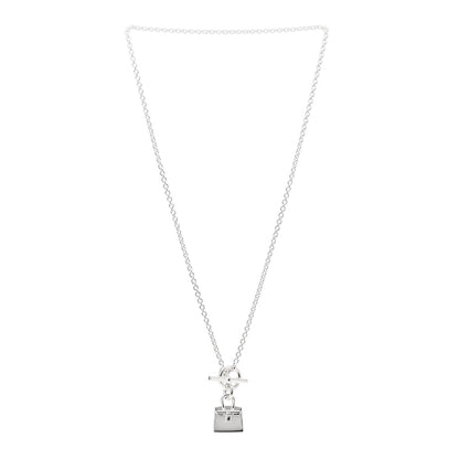 Hermes Sterling Silver Birkin Charm Pendant Necklace 3 of 5