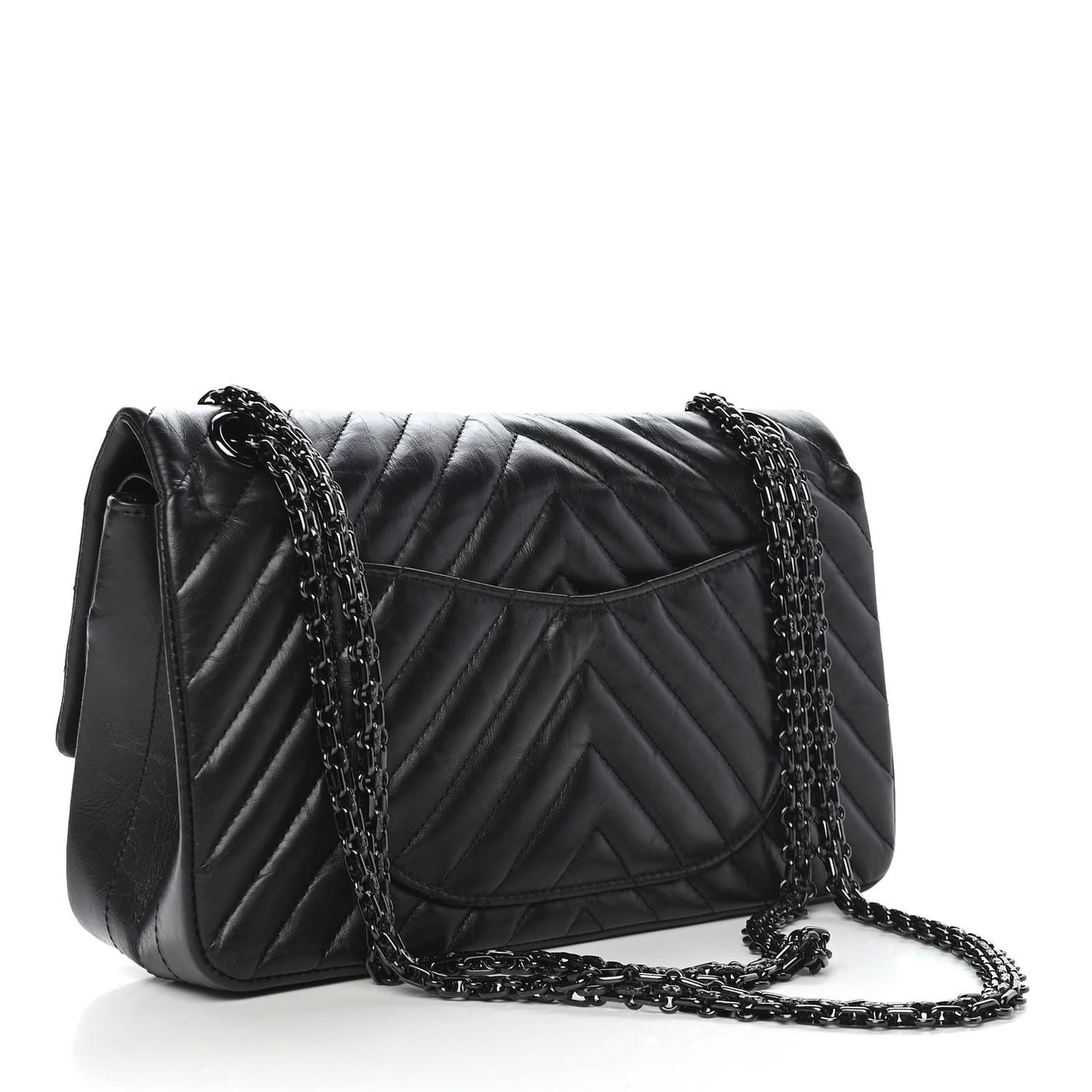 Aged Calfskin Quilted 2.55 Reissue 225 Flap So Black