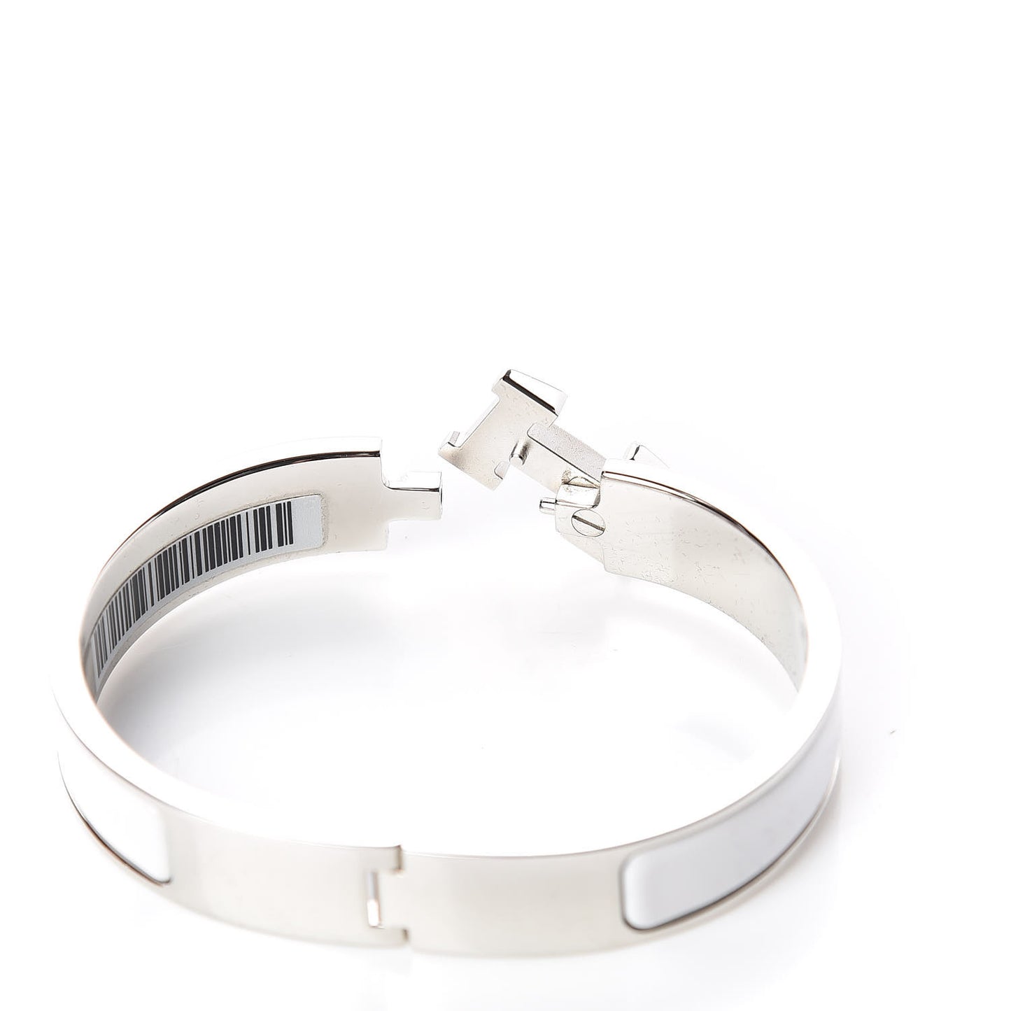 Enamel Narrow Clic Clac H Bracelet PM White