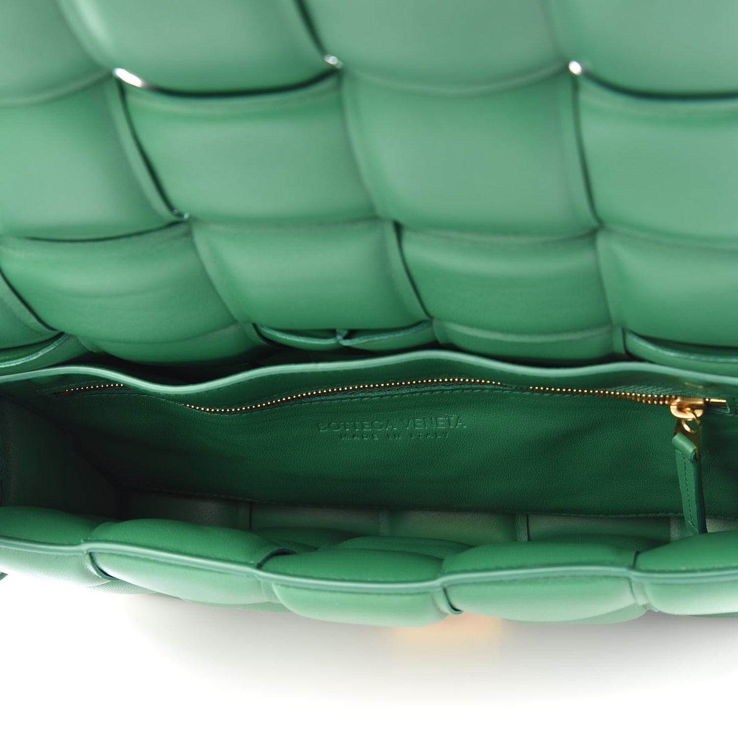 Nappa Maxi Intreccio Padded Cassette Crossbody Bag Racing Green