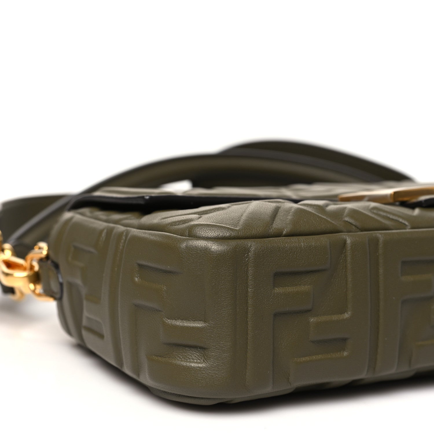 Fendi Nappa FF 1974 Embossed Baguette Avocado 9 of 11