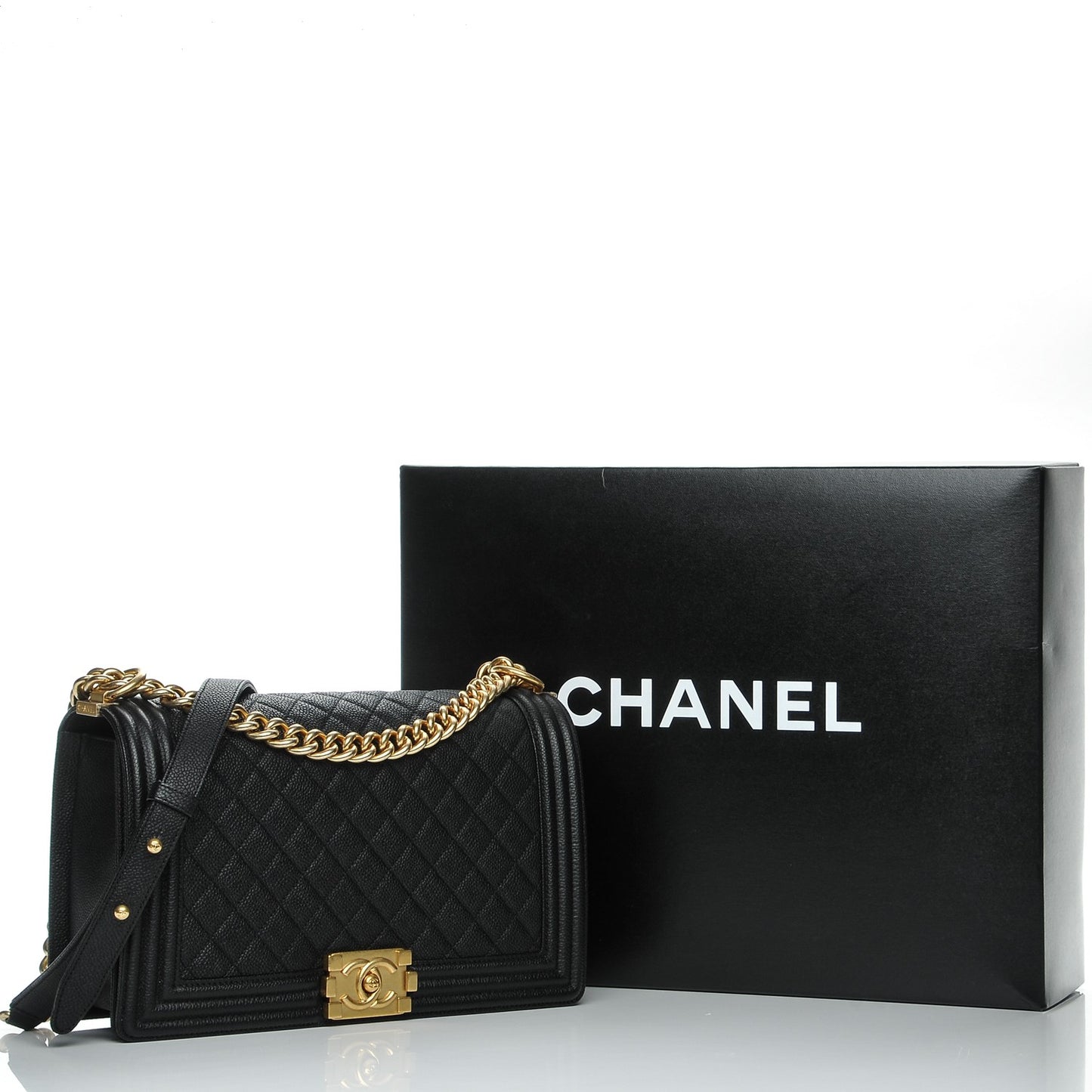 Caviar Quilted New Medium Boy Flap Black