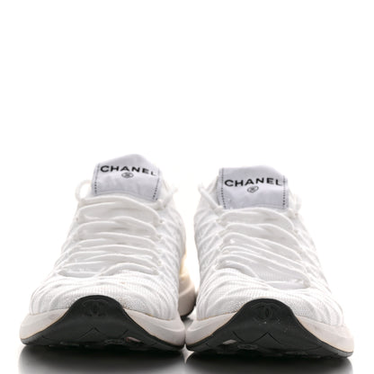 Chanel Mixed Fibers Quilted Womens CC Sneakers 37 White 2 of 6