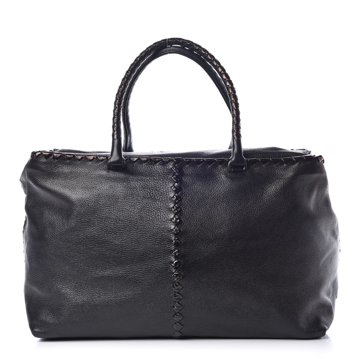 Cervo Intrecciato Brick Tote Black